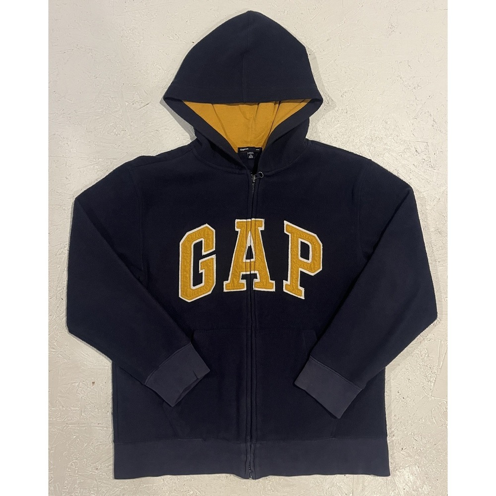 Gap Fleece‎ Sweater Boys XL Full Zip Hooded Jacket Long Sleeve Hoodie Blue